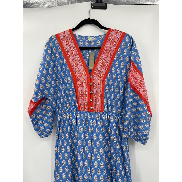 J Crew Beachwear V Neck Cover Up Dress Classic Block Floral Print Size Small NWT - Picture 3 of 7